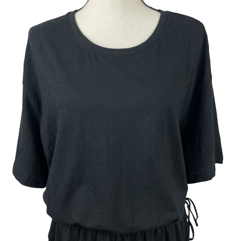 Old Navy Women's Dress XL Black Short Sleeve Cinched Waist Drawstring Cotton - Picture 2 of 11